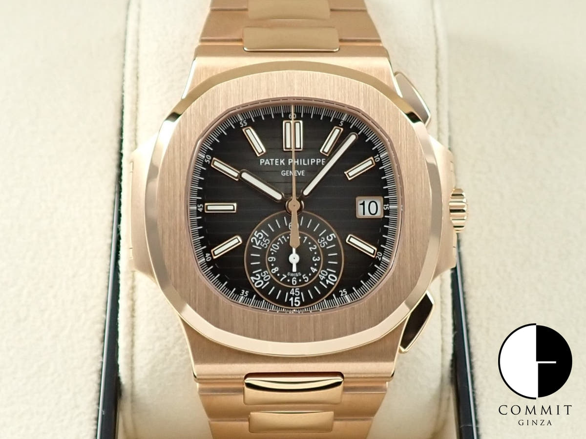 パテックフィリップ ノーチラス クロノグラフ Ref.5980/1R-001 ローズゴールド ブラックグラデーション文字盤