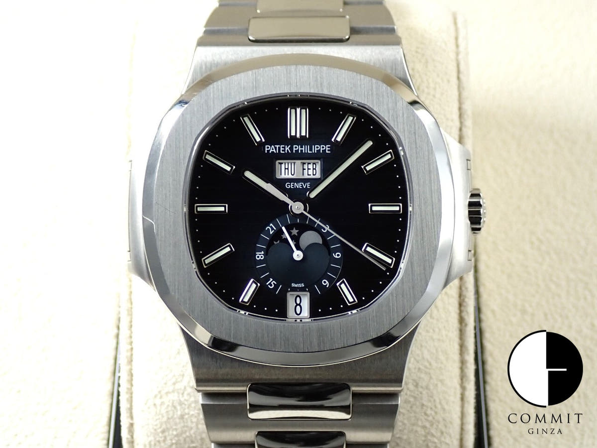 パテックフィリップ ノーチラス アニュアルカレンダー ムーンフェイズ Ref.5726/1A-014 ステンレススチール ブルー、ブラックグラデーション文字盤