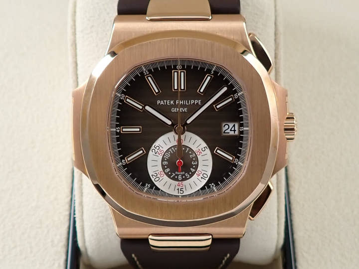 パテックフィリップ ノーチラス クロノグラフ Ref.5980R-001 ローズゴールド ブラウン文字盤