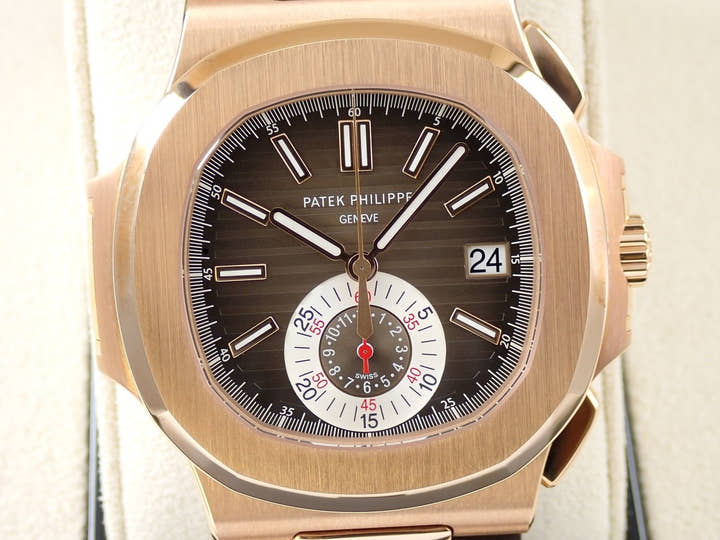 パテックフィリップ ノーチラス クロノグラフ Ref.5980R-001 ローズゴールド ブラウン文字盤