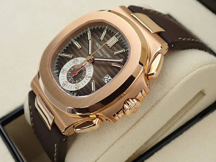 パテックフィリップ ノーチラス クロノグラフ Ref.5980R-001 ローズゴールド ブラウン文字盤