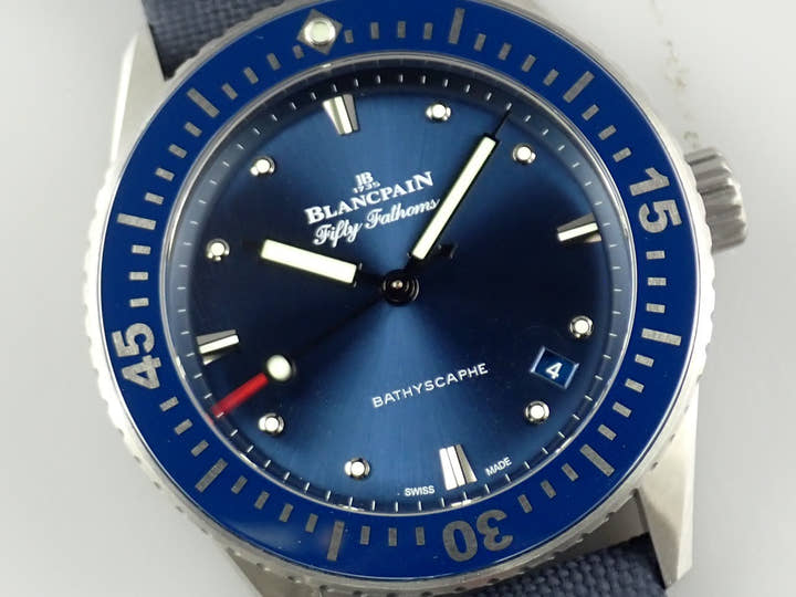 ブランパン フィフティ ファゾムス バチスカーフ Ref.5100-1140-052A ブルー文字盤 極美品 9F559511
