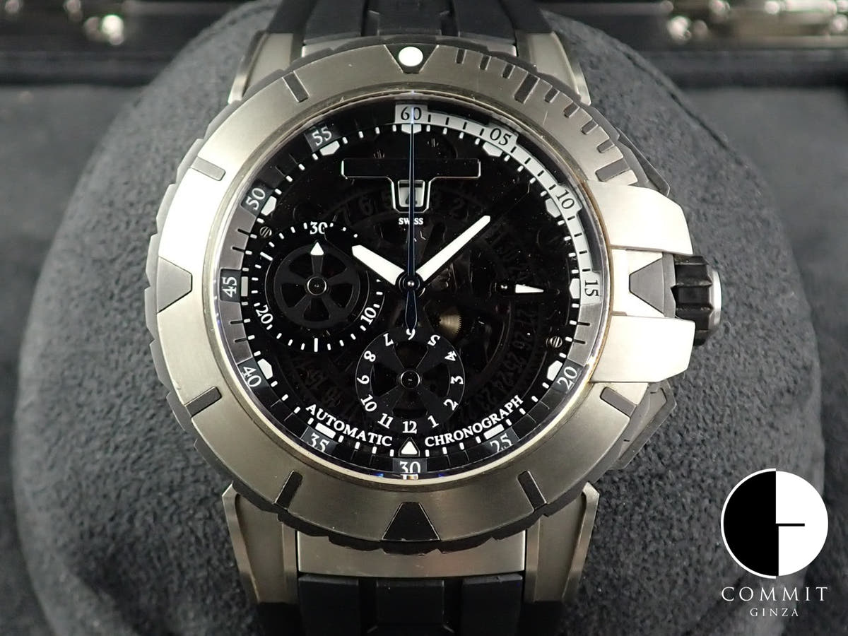 ハリーウィンストン オーシャンスポーツ クロノグラフ Ref.411/MCA44ZC.K スケルトン文字盤 美品 UY48YMYK