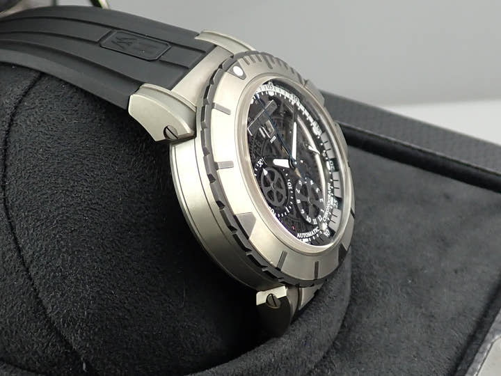 ハリーウィンストン オーシャンスポーツ クロノグラフ Ref.411/MCA44ZC.K スケルトン文字盤 美品 UY48YMYK