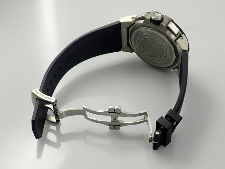 ハリーウィンストン オーシャンスポーツ クロノグラフ Ref.411/MCA44ZC.K スケルトン文字盤 美品 UY48YMYK