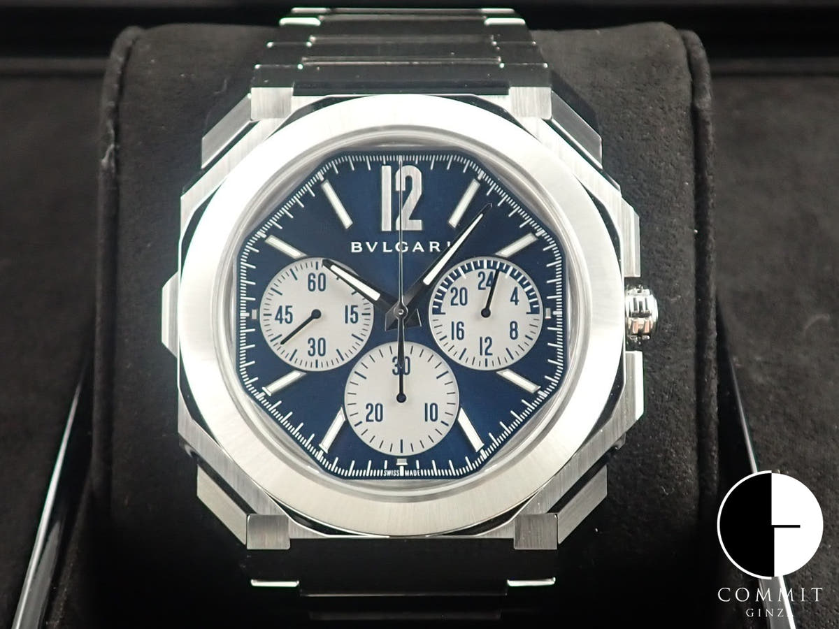 ブルガリ オクト フィニッシモS クロノグラフ GMT Ref.103467 ブルー文字盤 未使用 152V4CUF
