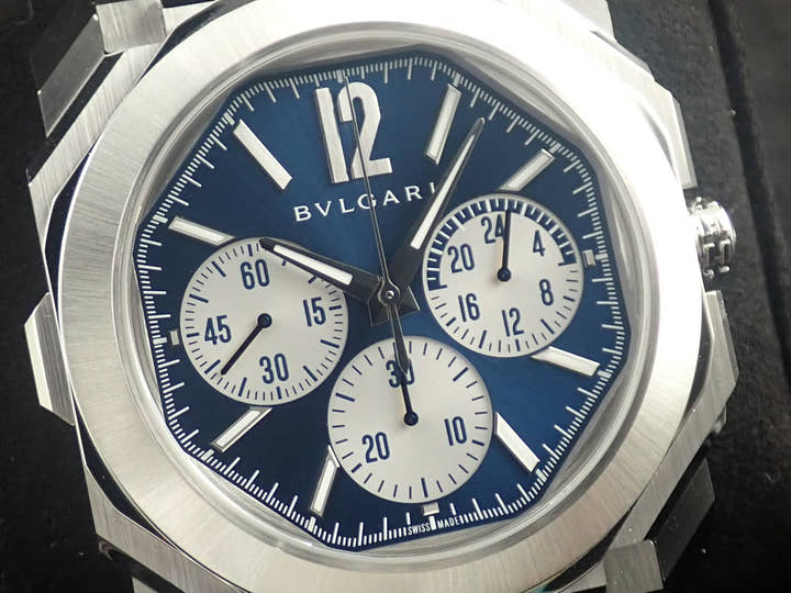 ブルガリ オクト フィニッシモS クロノグラフ GMT Ref.103467 ブルー文字盤 未使用 152V4CUF