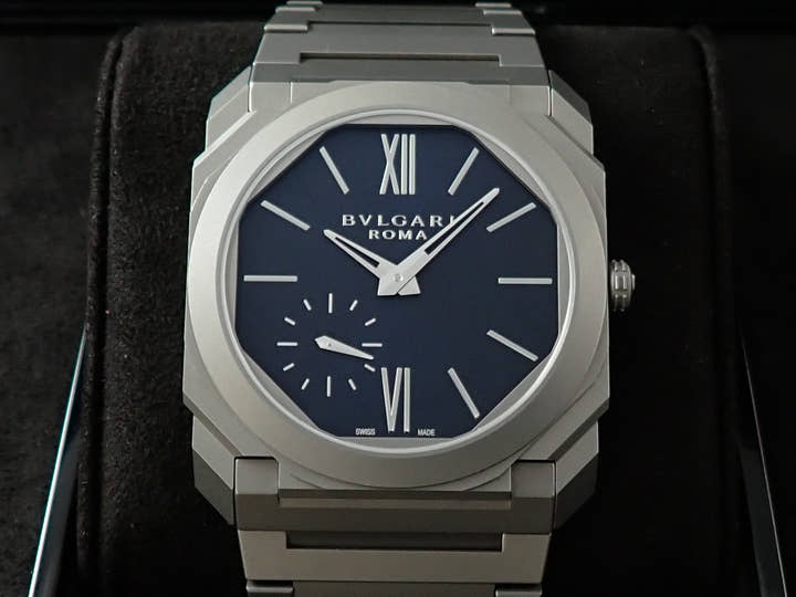 ブルガリ オクト フィニッシモ ローマ エディション Ref.103766 ミッドナイトブルー文字盤 極美品 A7431609