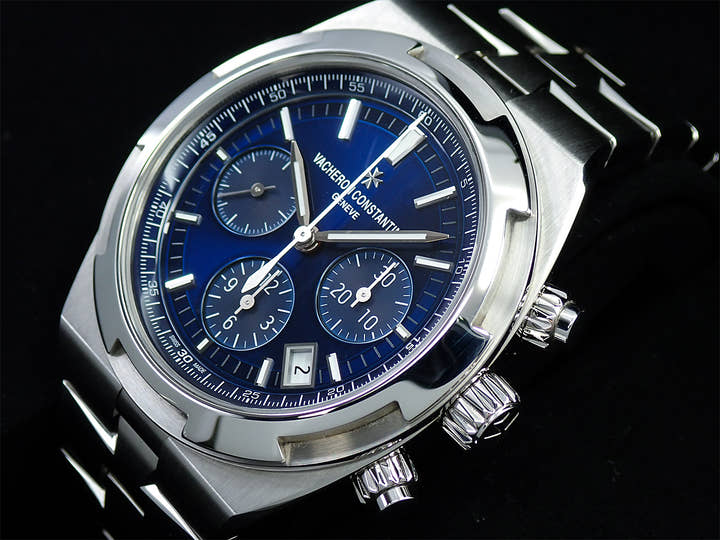 ヴァシュロンコンスタンタン オーヴァーシーズ クロノグラフ Ref.5500V/110A-B148 ブルー文字盤 美品 96YPY95Y