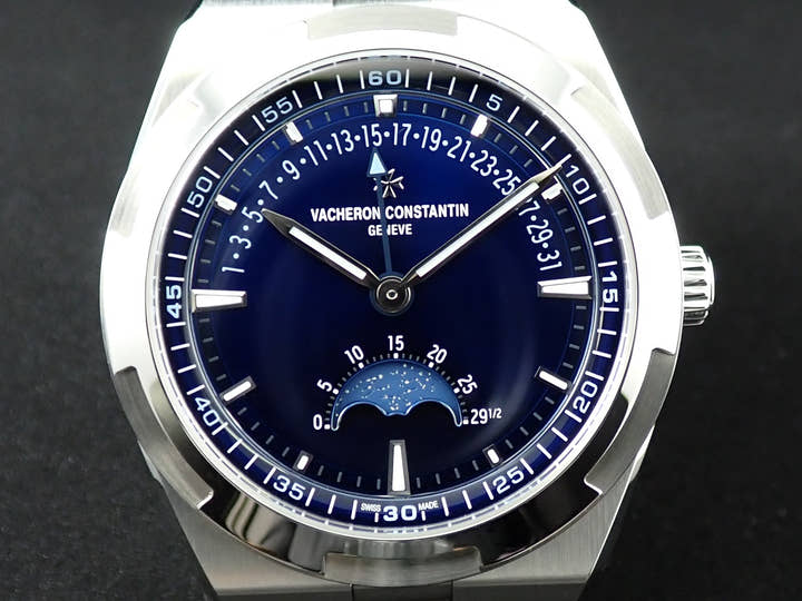 ヴァシュロンコンスタンタン オーヴァーシーズ ムーンフェイズ レトログラード デイト Ref.4000V/210A-B911 ブルー文字盤 美品 9JPJAJL4