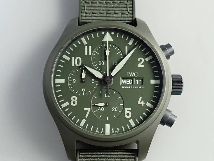 IWC パイロット ウォッチ クロノグラフ トップガン ウッドランド Ref.IW389106 グリーン文字盤 極美品 S0P2VTVC
