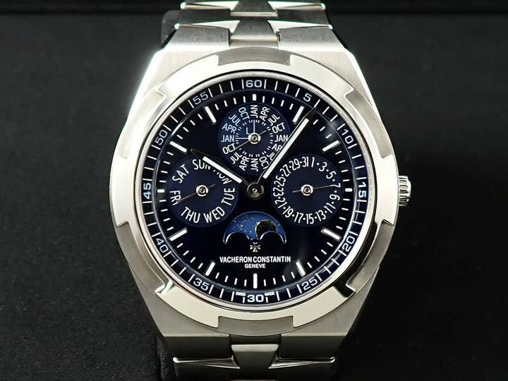 ヴァシュロンコンスタンタン オーヴァーシーズ エクストラフラット パーペチュアルカレンダー Ref.4300V/120G-B945 ブルー文字盤 美品 JK997674