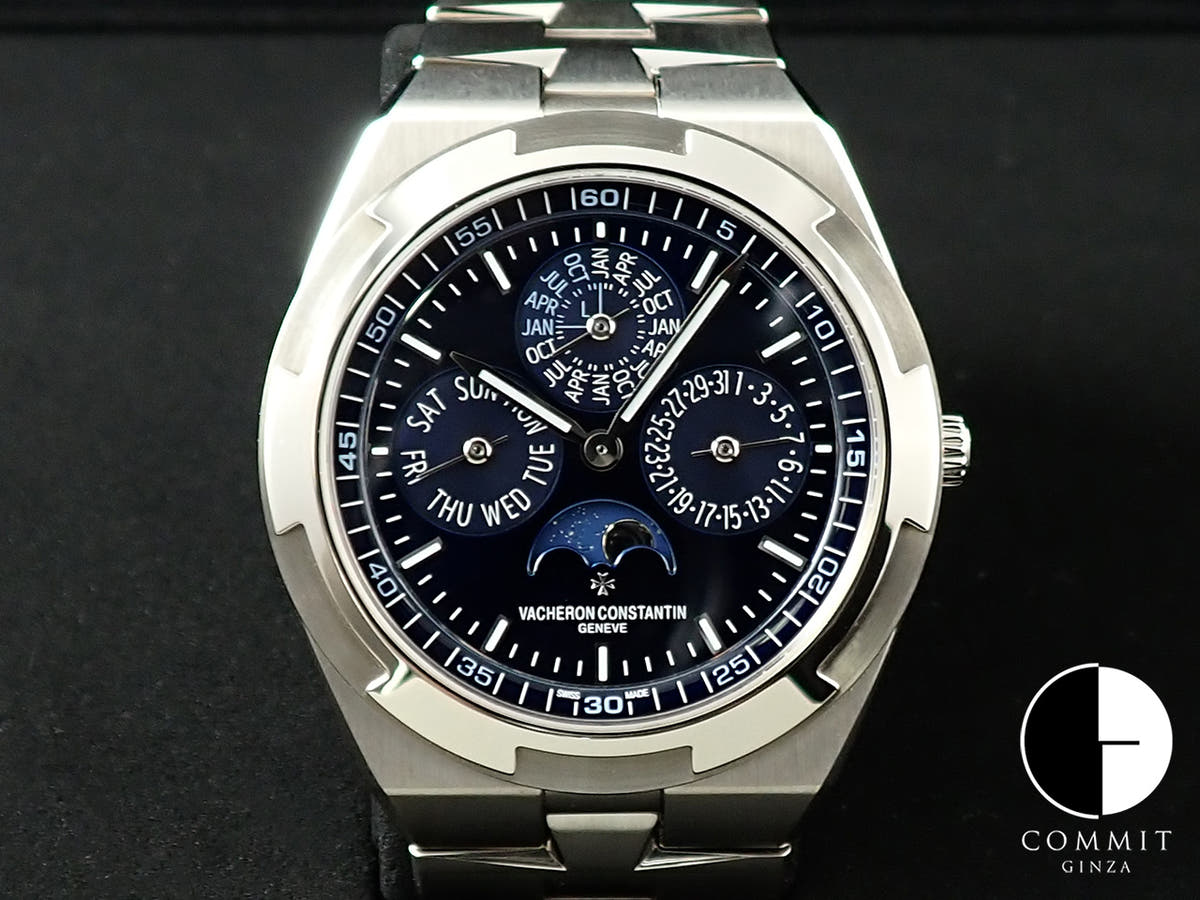 ヴァシュロンコンスタンタン オーヴァーシーズ エクストラフラット パーペチュアルカレンダー Ref.4300V/120G-B945 ブルー文字盤 美品 JK997674