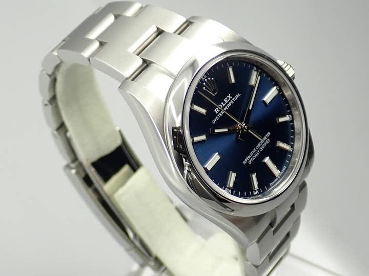 ロレックス オイスターパーペチュアル34 Ref.124200 ステンレススチール ブルー文字盤