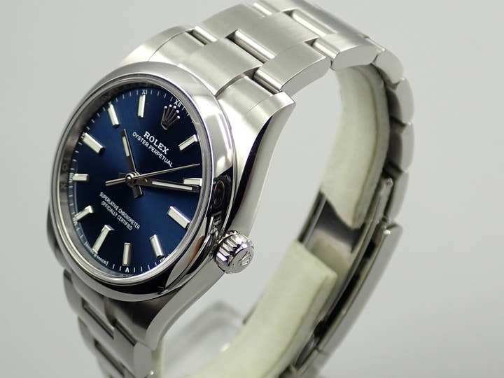 ロレックス オイスターパーペチュアル34 Ref.124200 ステンレススチール ブルー文字盤