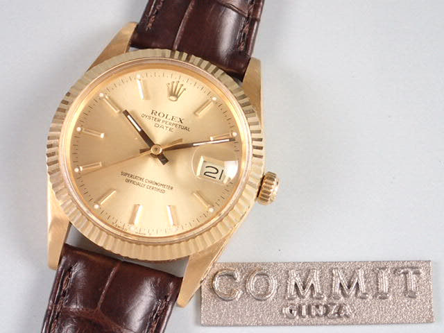 ロレックス オイスターパーペチュアルデイト Ref.15038 シャンパン文字盤 中古 oyster-perpetual-11