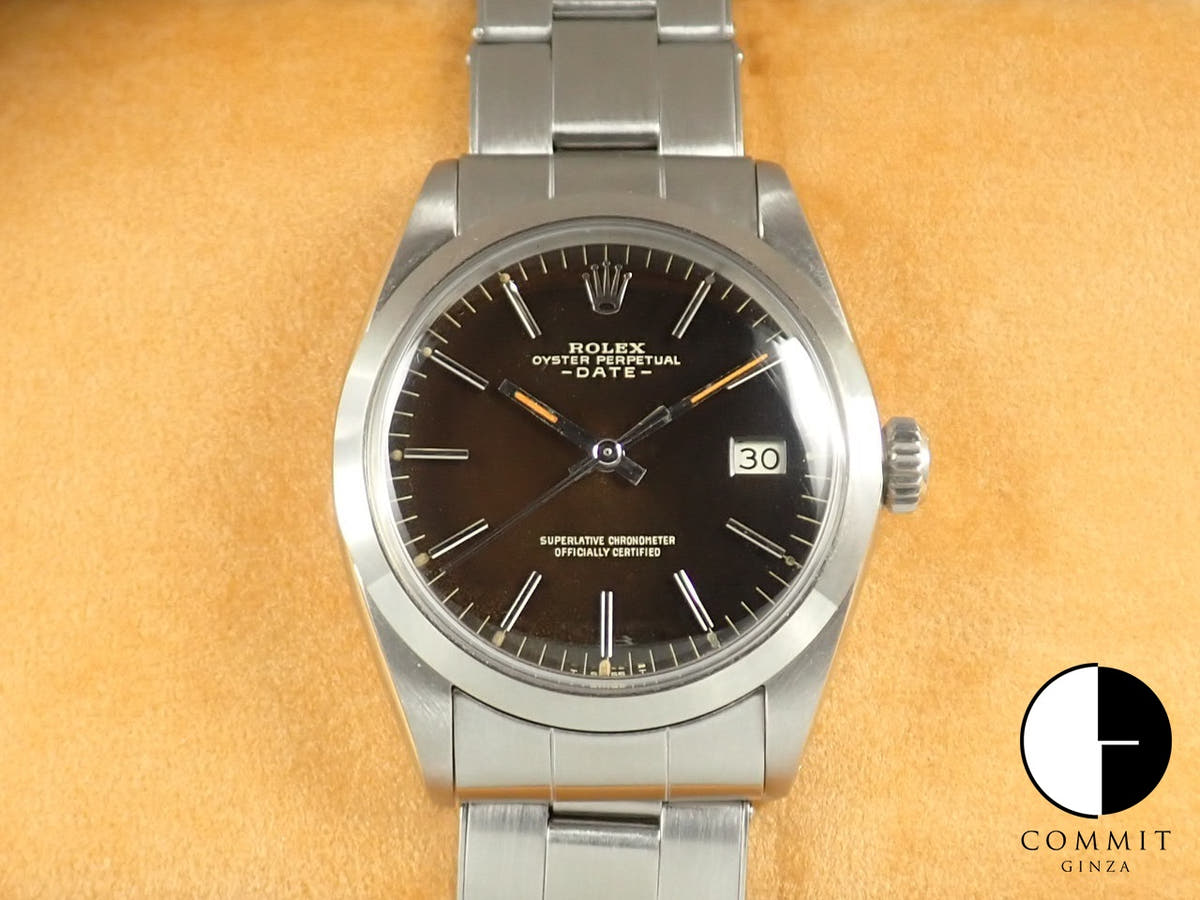 Rolex Oyster Perpetual Date Ref. 1500 Stainless Steel Black (Tropical) Dial Pre-owned 19SS3721