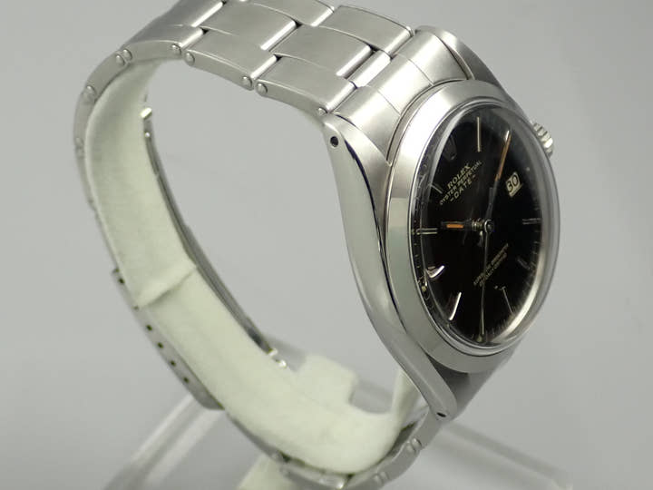 Rolex Oyster Perpetual Date Ref. 1500 Stainless Steel Black (Tropical) Dial Pre-owned 19SS3721