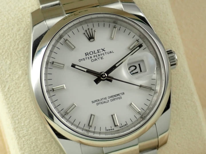 ロレックス オイスターパーペチュアル デイト Ref.115200 ステンレススチール ホワイト文字盤