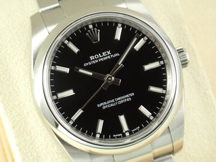 ロレックス オイスターパーペチュアル34 Ref.114200 ステンレススチール ブラック文字盤