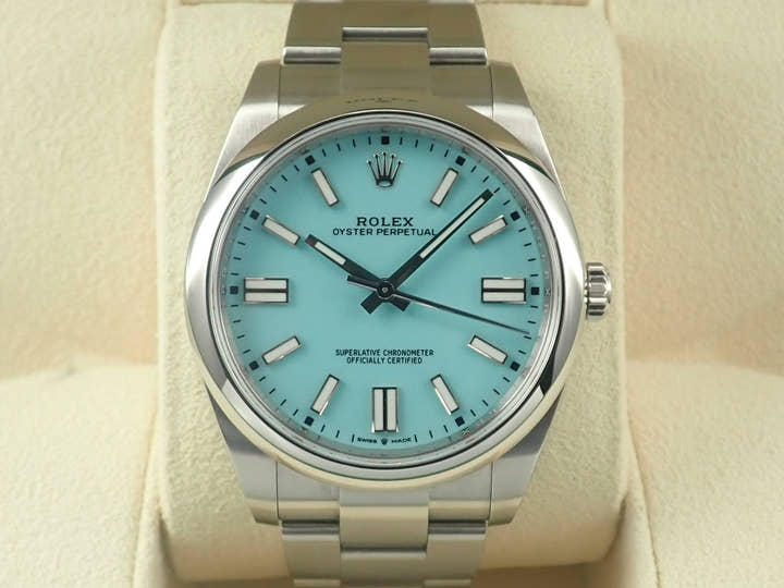 ロレックス オイスターパーペチュアル41 Ref.124300 ステンレススチール ターコイズ文字盤