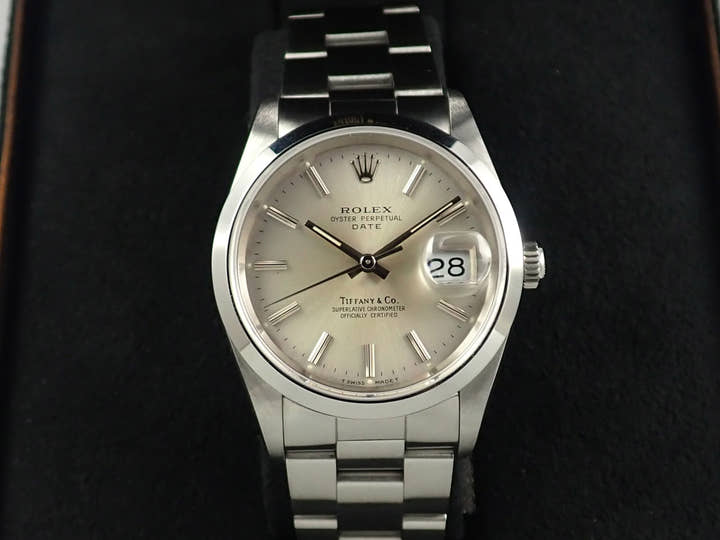 ロレックス オイスターパーペチュアル デイト TIFFANY&CO. Ref.15200 ステンレススチール シルバー文字盤