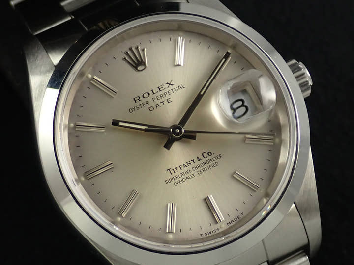 ロレックス オイスターパーペチュアル デイト TIFFANY&CO. Ref.15200 ステンレススチール シルバー文字盤