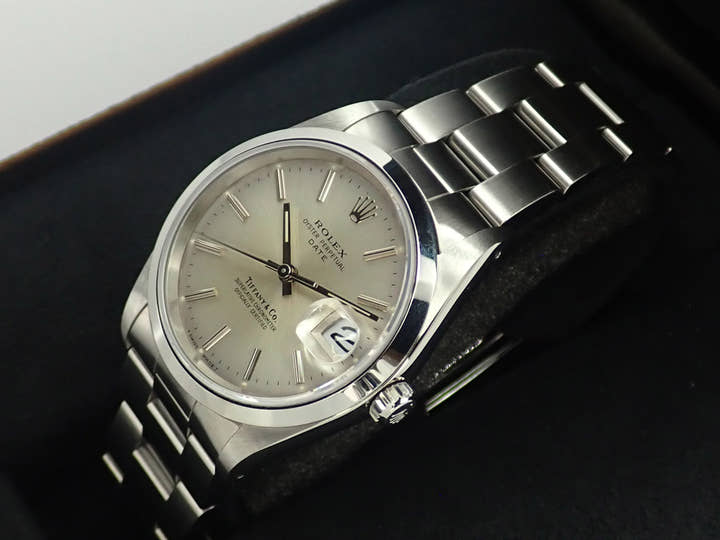 ロレックス オイスターパーペチュアル デイト TIFFANY&CO. Ref.15200 ステンレススチール シルバー文字盤