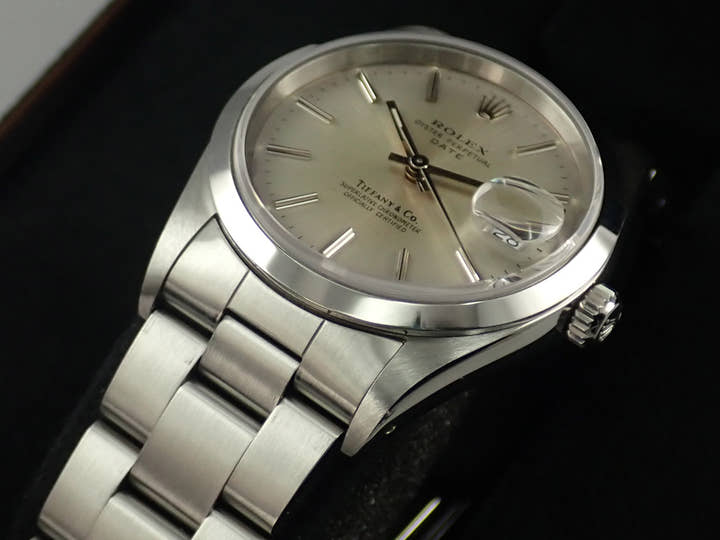 ロレックス オイスターパーペチュアル デイト TIFFANY&CO. Ref.15200 ステンレススチール シルバー文字盤