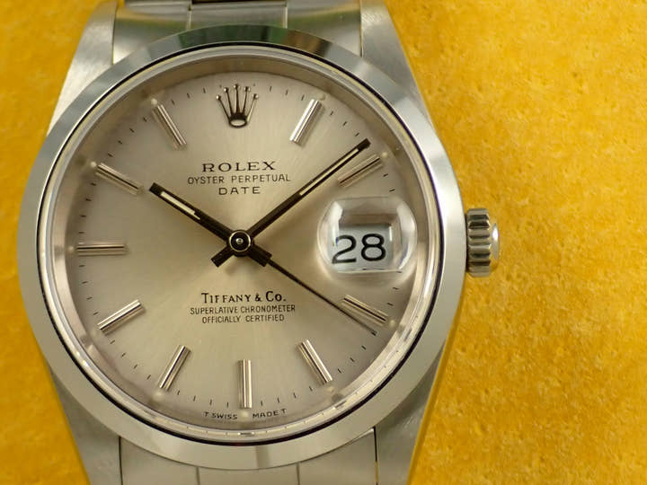 ロレックス オイスターパーペチュアル デイト TIFFANY&CO. Ref.15200 ステンレススチール シルバー文字盤