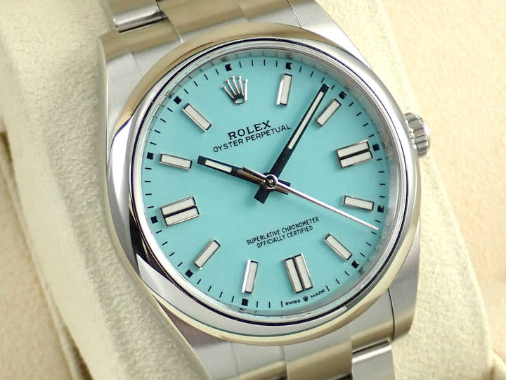ロレックス オイスターパーペチュアル41 Ref.124300 ステンレススチール ターコイズ文字盤