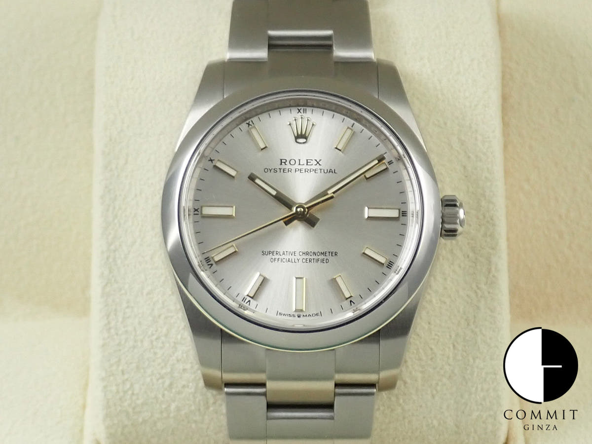 ロレックス オイスターパーペチュアル34 Ref.124200 ステンレススチール シルバー文字盤
