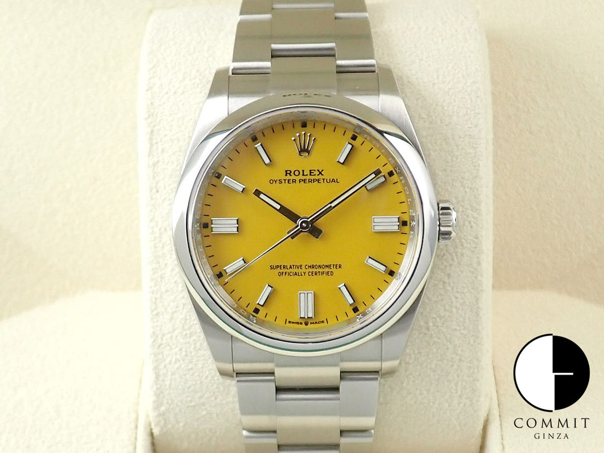 ロレックス オイスターパーペチュアル36 Ref.126000 ステンレススチール イエロー文字盤