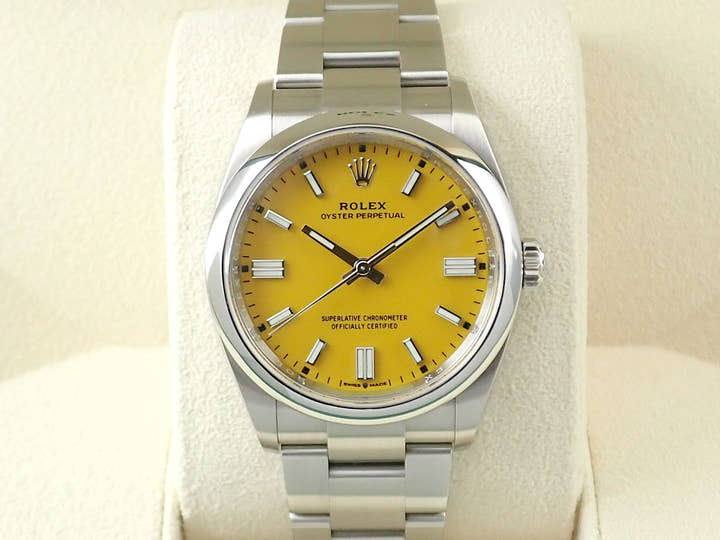 ロレックス オイスターパーペチュアル36 Ref.126000 ステンレススチール イエロー文字盤