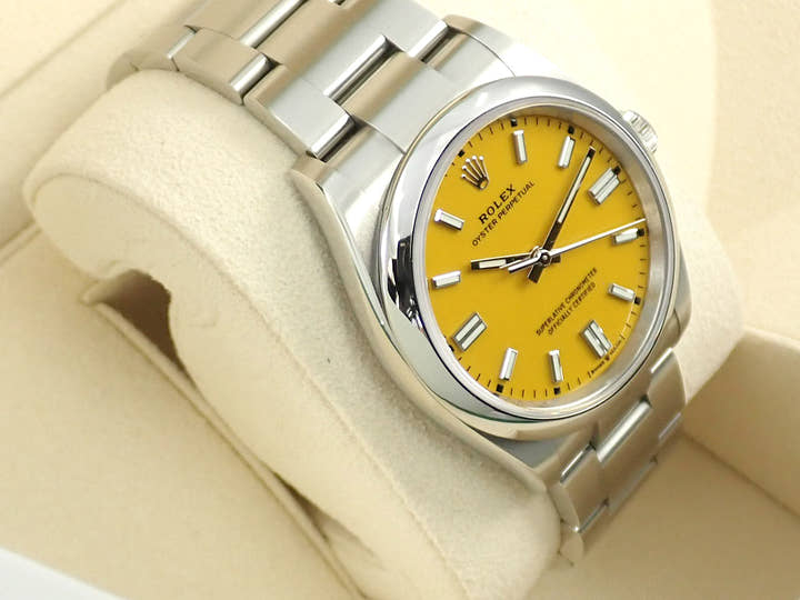 ロレックス オイスターパーペチュアル36 Ref.126000 ステンレススチール イエロー文字盤