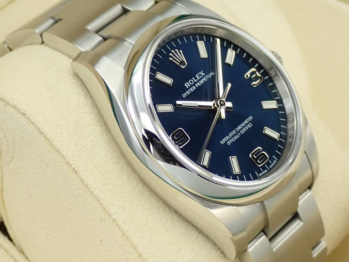 ロレックス オイスターパーペチュアル34 Ref.114200 ステンレススチール ブルー文字盤