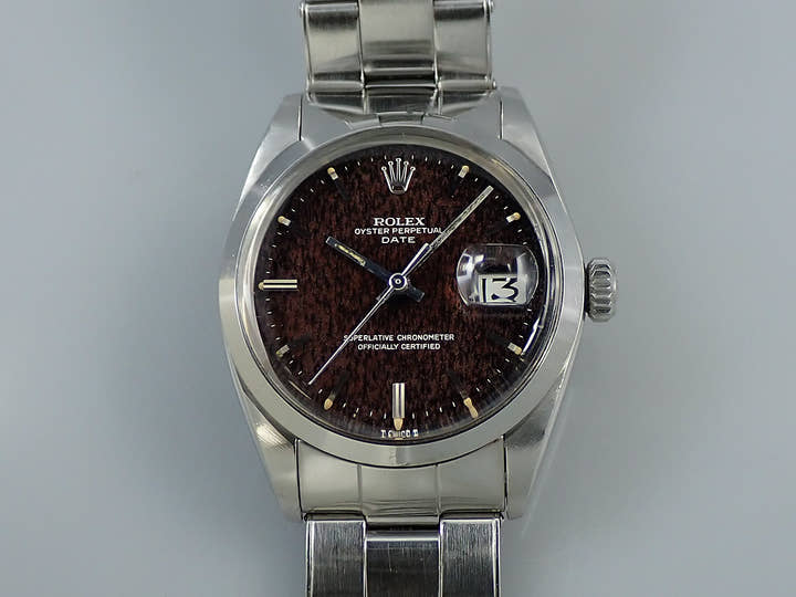 ロレックス オイスターパーペチュアル デイト Ref.1500 ステンレススチール トロピカルミラー文字盤 中古 8295LP4S