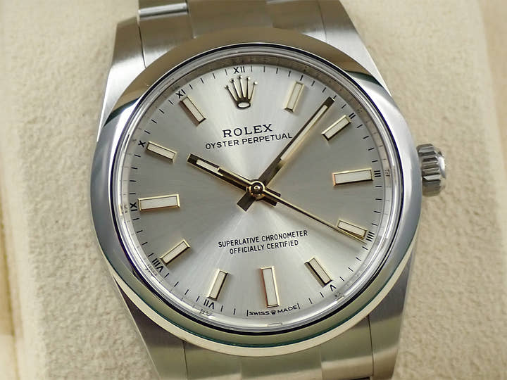 ロレックス オイスターパーペチュアル34 Ref.124200 ステンレススチール シルバー文字盤