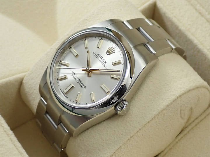 ロレックス オイスターパーペチュアル34 Ref.124200 ステンレススチール シルバー文字盤