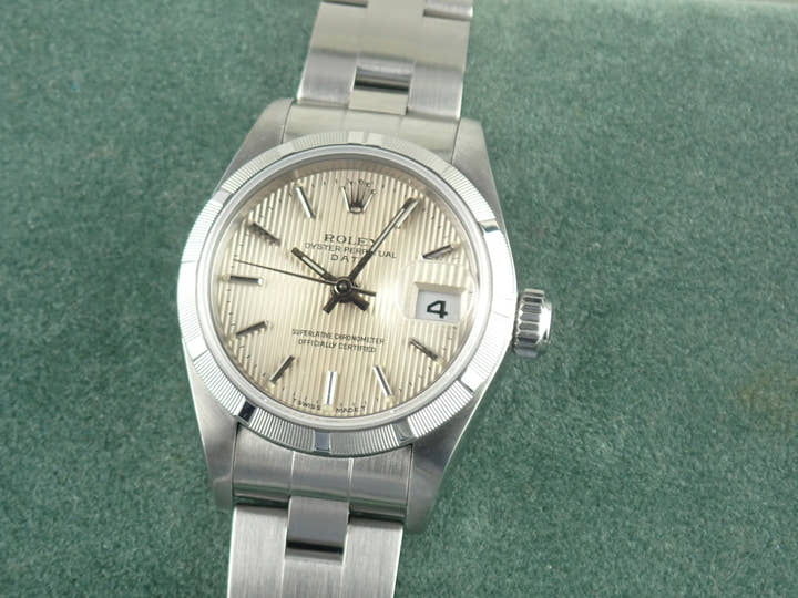 ロレックス オイスターパーペチュアルデイト Ref.69190 シルバータペストリー文字盤 中古 oyster-perpetual-37