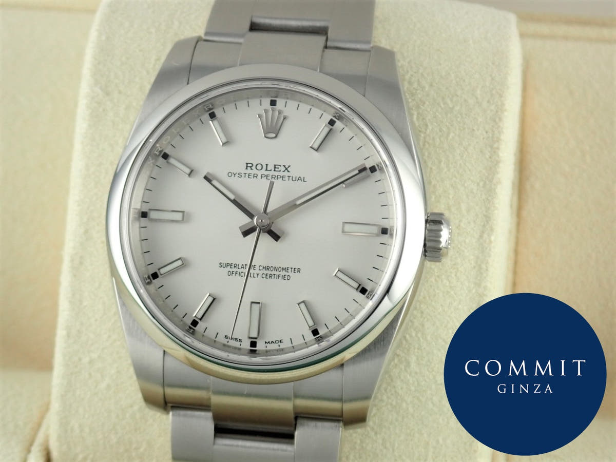 ロレックス オイスターパーペチュアル Ref.114200 ホワイト文字盤 中古 oyster-perpetual-38