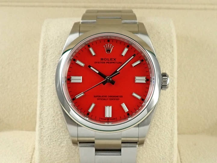 ロレックス オイスターパーペチュアル36 Ref.126000 ステンレススチール コーラルレッド文字盤