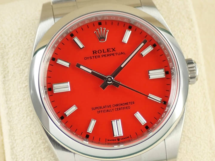 ロレックス オイスターパーペチュアル36 Ref.126000 ステンレススチール コーラルレッド文字盤