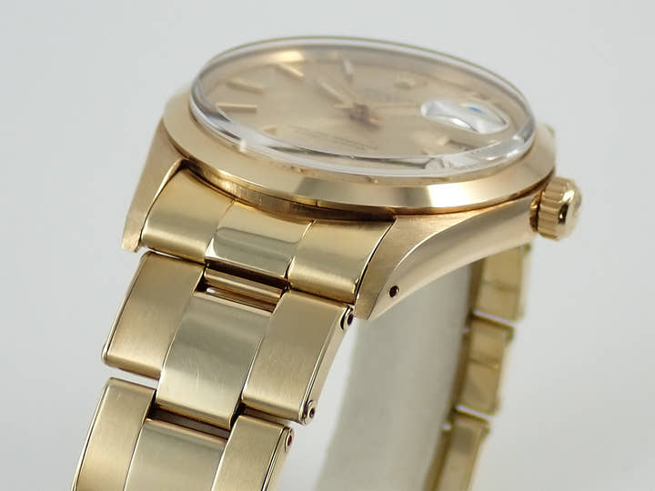 ロレックス オイスターパーペチュアル デイト Ref.1500 イエローゴールド シャンパン文字盤