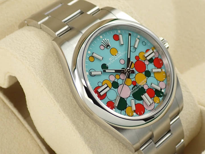 ロレックス オイスターパーペチュアル41 Ref.124300 ステンレススチール セレブレーションモチーフ文字盤