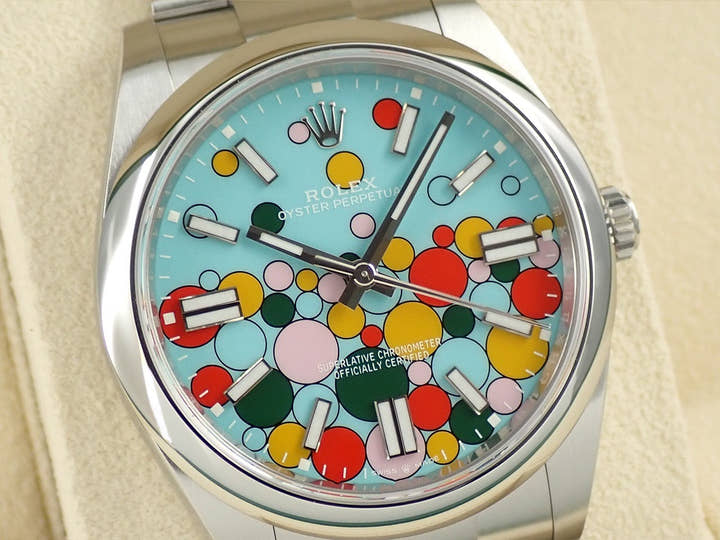 ロレックス オイスターパーペチュアル41 Ref.124300 ステンレススチール セレブレーションモチーフ文字盤