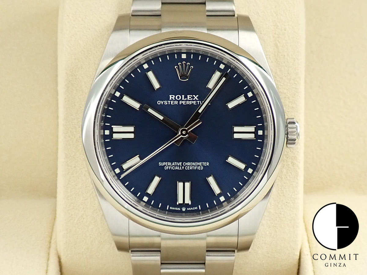 ロレックス オイスターパーペチュアル41 Ref.124300 ステンレススチール ブライトブルー文字盤