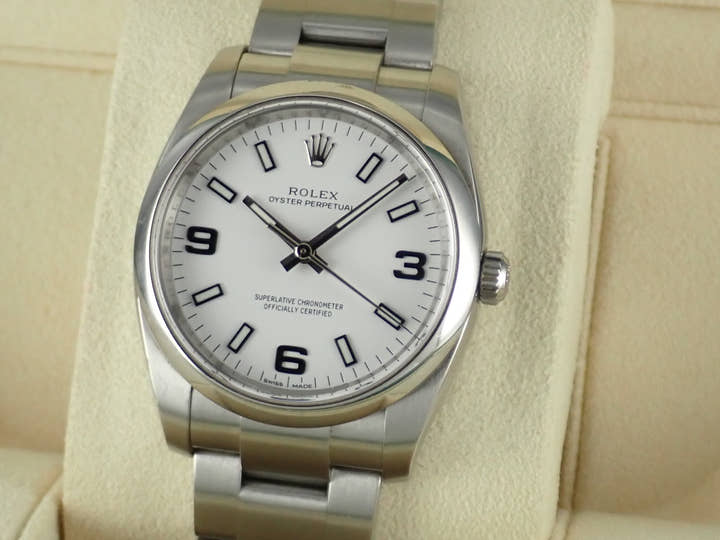 ロレックス オイスターパーペチュアル Ref.114200 ホワイト文字盤 中古 oyster-perpetual-58
