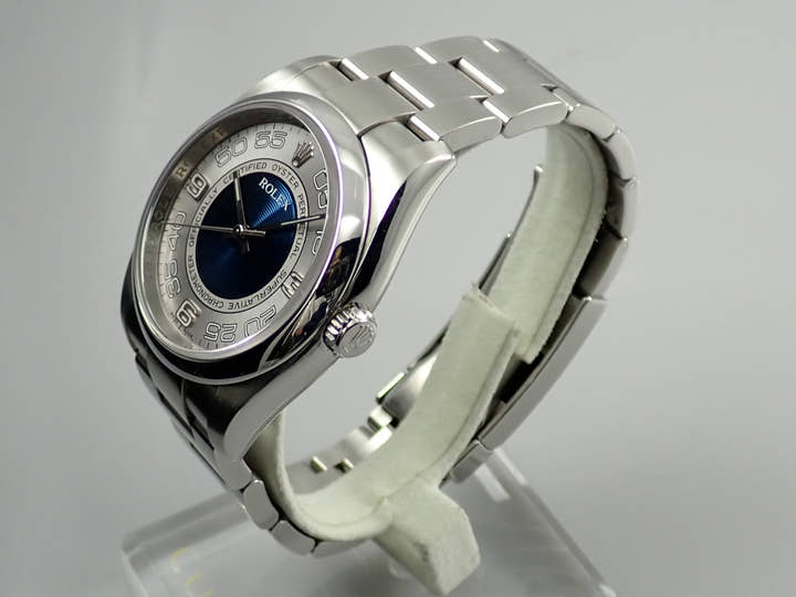 ロレックス オイスターパーペチュアル36 Ref.116000 ステンレススチール ブルーコンセントリックxシルバー文字盤