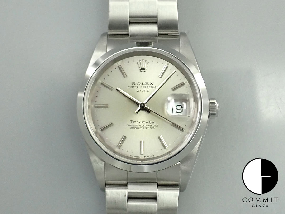 ロレックス オイスターパーペチュアル デイト TIFFANY&CO. Ref.15200 ステンレススチール シルバー文字盤
